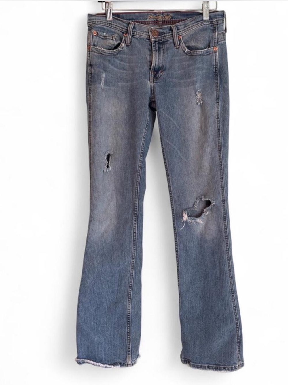 American Eagle Outfitters low rise  Distressed Blue Bootcut Jeans